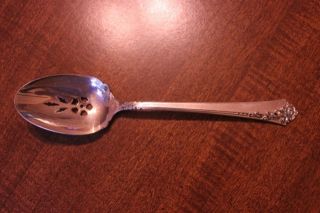 Heirloom Sterling Damask Rose - Slotted Serving Spoon photo