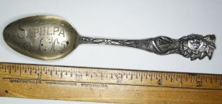 Antique Manchester Sterling Silver Sapulpa Native America Chief Souvenir Spoon photo