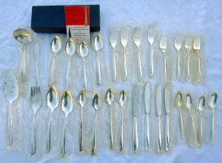 30 Pc 1962 Oneida Lady Catherine Silverplate Flatware Set Nos In Sealed Packages photo