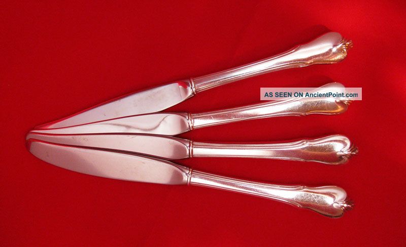 Set Of 4 - Wallace Sterling Grand Colonial Place/dinner Knife 9 