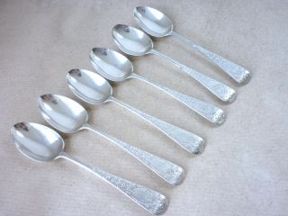 Pretty Victorian Silver Bright Cut Spoons 1890 