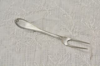 Antique Rogers Smith & Co A1 Silver Plate Beaded Short Pickle Olive Fork 1867 photo