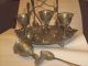 Old Silver Plated Breakfast Stand With 4 Eggcups & Spoons Platters & Trays photo 1