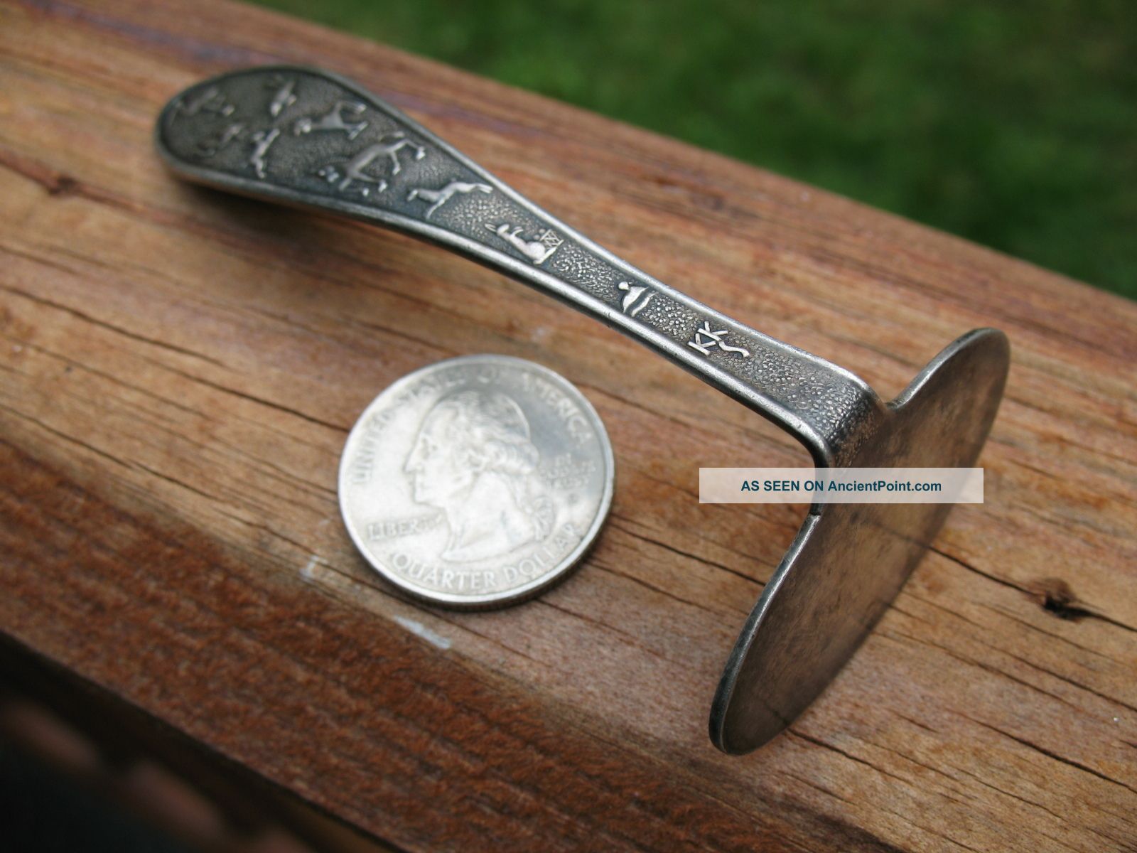 Antique German Or Russian 800 Silver Childrens Child Baby Push Spoon Very Rare Germany photo