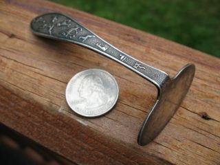 Antique German Or Russian 800 Silver Childrens Child Baby Push Spoon Very Rare photo