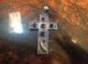 Sterling Silver Cross Crucifix Pendant With Red Cabochons Other photo 2