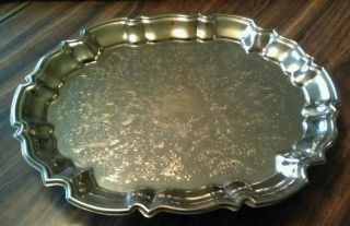 Eales 1779 Silverplate Serving Platter With Feet 11x14 photo