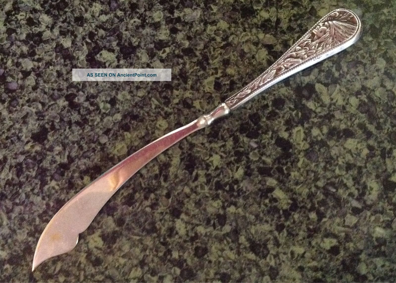 Indian Brave Sterling Silver Handled Letter Opener Or Knife Other photo