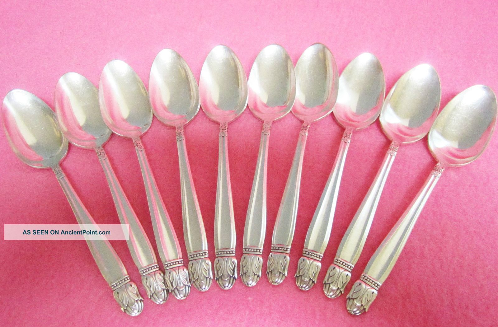 Danish Princess Holmes & Edwards 10 Five O ' Clock Spoons Antique Silverware Holmes & Edwards photo