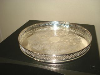 Pretty Silver Plated Gallery Tray photo