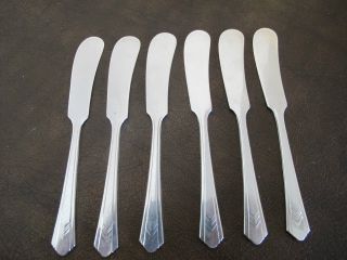 Imperial Chevron Butter Knife Silver Plate - 6 Piece Set photo