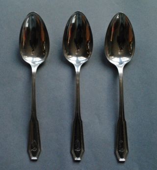 3 Wallace Somerset Sterling Silver Serving Spoons - 165 Grams photo