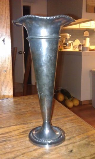Silver Plated Handmade Trumpet Vase photo