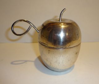 Vintage Napier Silverplate Apple Design Sugar Bowl W/ Spoon photo