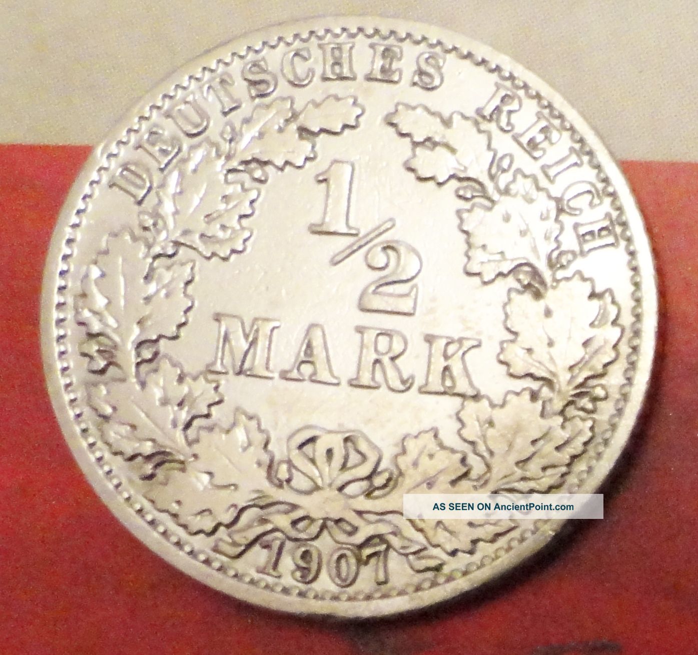 1/2 Mark 1907 A Germany Silver Coin Berlin Mint Coin Silver (.900) photo