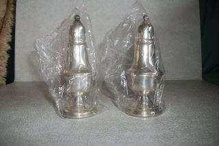 Weighted Sterling Salt,  Pepper Shakers photo