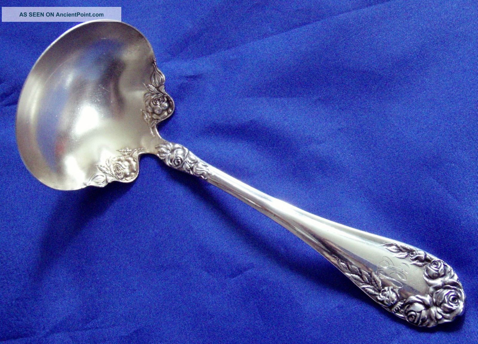 Rose By Wallace Sterling Silver Gravy Ladle Goldwashed