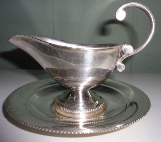 1930s Silverplate Gravy Sauce Boat & Liner Queens Art Pewter,  Brooklyn,  Ny: Nr photo