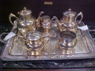Stunning. . .  Luxury Webster Silver Silverplate Large Tea Set/coffee Service 6pc photo