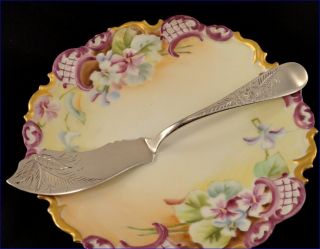 Antique Victorian Sterling Silver Aesthetic Bright Cut Master Butter Knife photo