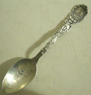 Antique Chester Vermont 21g Sterling Silver Souvenir Spoon Vtg Ornate Flatware photo