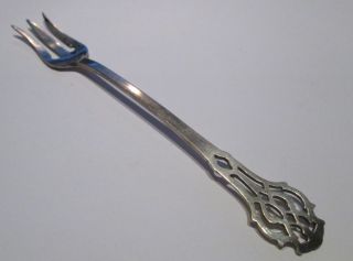 Antique Sterling Silver Rogers Lunt Bowlen Pierced Cocktail Fork 11 Grams photo