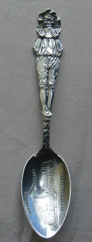 Andrew Jackson Nashville Tennessee Antique Silver Negro Boy Souvenir Spoon photo
