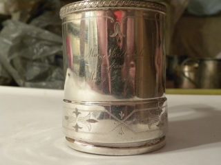 Old Gorham Victorian Silver Child ' S Baby Cup Engraved photo