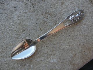 Vintage Solid Sterling Silver 833 Hallmarked Christening / Baby Spoon/rabbits photo