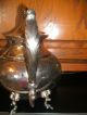 Vtg British?? Silverplated On Copper Fancy Teapot With Gooseneck Spout Other photo 2