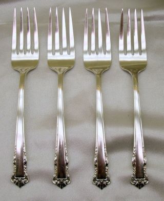 Lunt Sterling Silver English Shell 4 Salad Forks 1937 Nomonos Cond 134.  1g photo