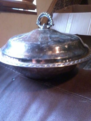 Large Serving Bowl Silverplated By Wm.  Rogers photo