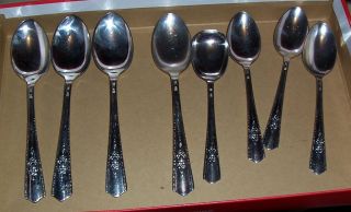 Harmony House Silver Plate Aa+ 8 Pieces Of Flatware.  Spoons. photo