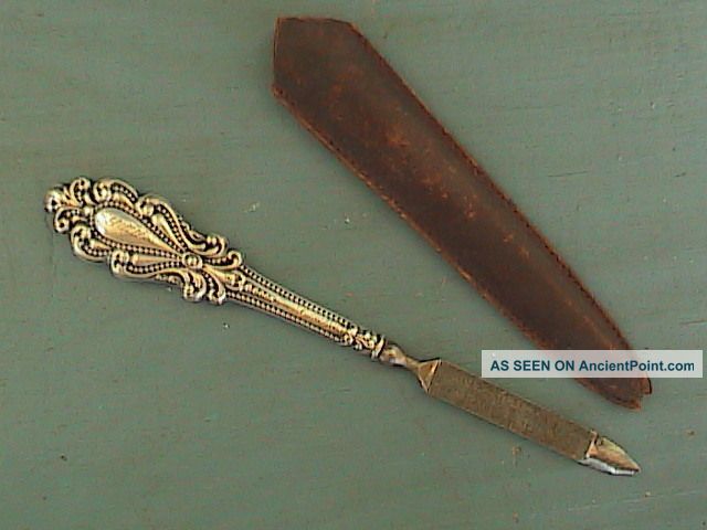 Antique Sterling Nail File Cuticle Knife Manicure Brushes & Grooming Sets photo
