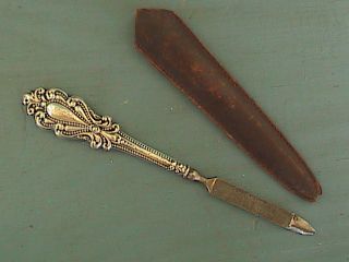 Antique Sterling Nail File Cuticle Knife Manicure photo
