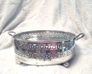 Vintage Ornate;double Handled ;silver,  P,  Footed Bowl Holder;james Howard;; photo