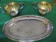 Oneida Silver Cream And Sugar With Oval Tray Sauce Boats photo 2