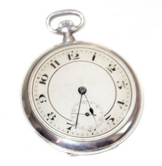 Solid Silver Art Deco Pocket Watch (swiss Made) London 1924 (george Stockwell) photo