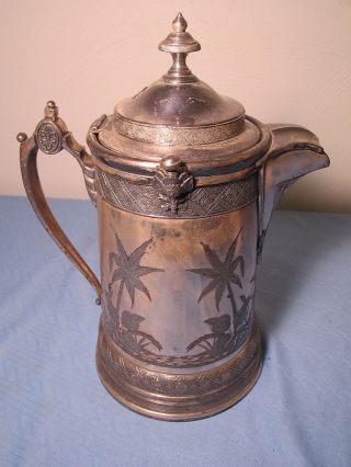 Antique Vintage Reed & Barton Silverplate Tea Water Pitcher Tankard W Ice Lining photo