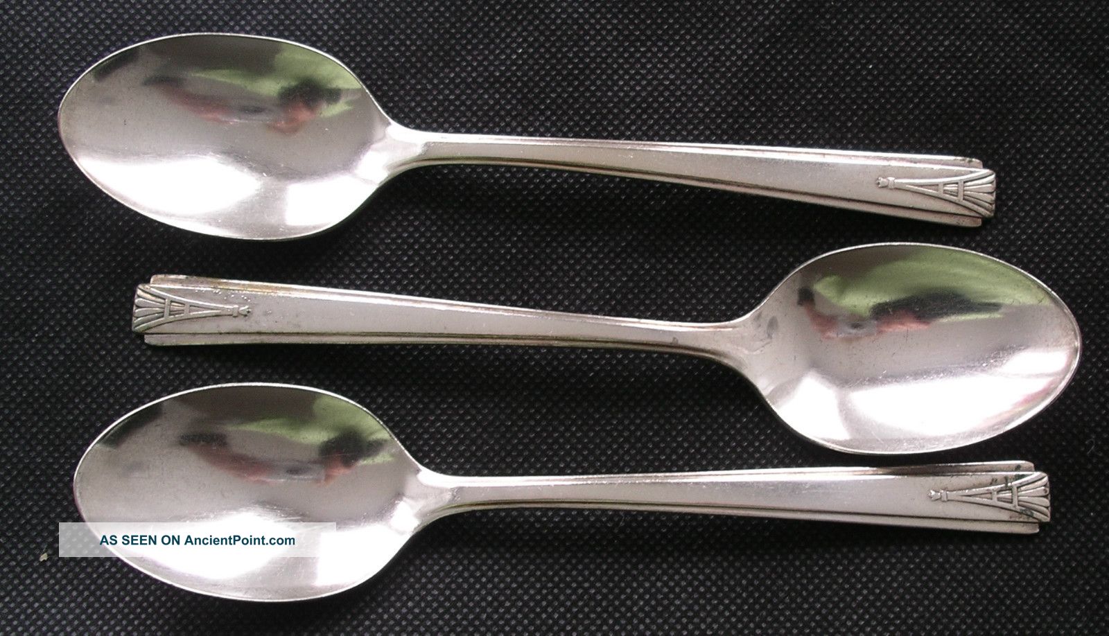 Antique Art Deco Design Silver Plated Teaspoons,  Set Of 3 Other photo