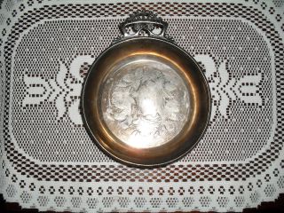 Antique Silver Plated Bowl With Flower Design photo