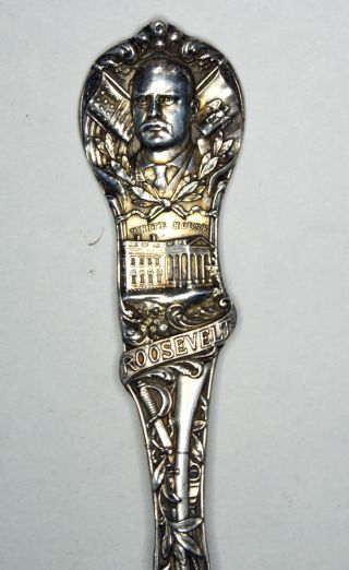 Antique Watson Sterling Silver President Roosevelt Capitol Bldg Souvenir Spoon photo