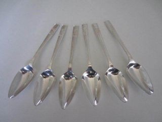 Quality Set Of 6 Silver Plated Grapefruit Spoons. . . photo