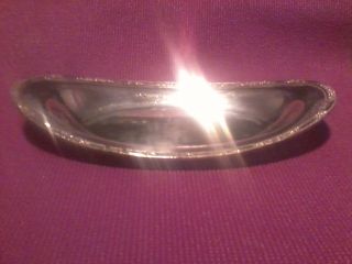 Antique Silverplate Oval Tray/banana Boat/dish 3 Flower Edge Design photo