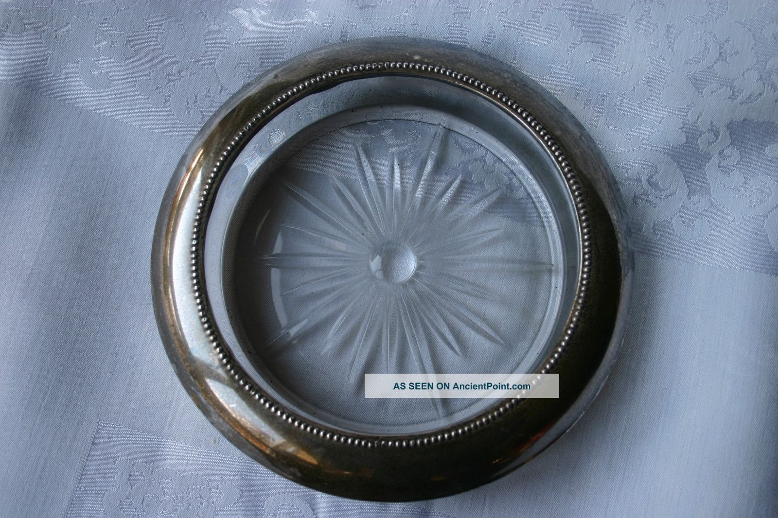 Antique Frank M.  Whiting & Co.  Sterling 06 Large Bottle Coaster 6 3/4 