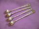 4 Antique Tiffany & Company Cocktail Forks - Wave Edge Pattern 6 