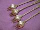 4 Antique Tiffany & Company Cocktail Forks - Wave Edge Pattern 6 