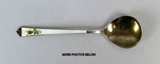 Sterling Silver Norway Enamel Decorated Spoon photo