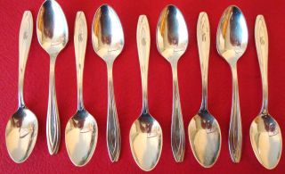 9 Silhoette Demi - Tase Spoons By Rogers Bros. photo