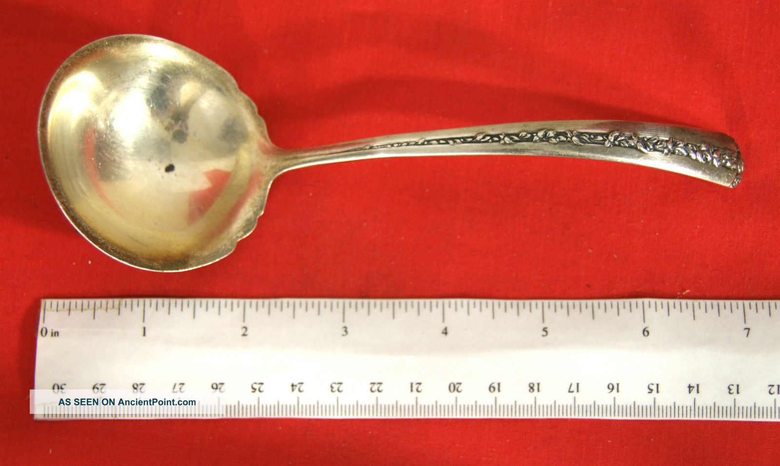 Towle Flatware.  925 Sterling Silver Gravy Ladle - 1937 Rambler Rose Towle photo